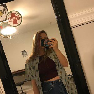 Grey Colorful Popsicle Short Sleeve Button Up